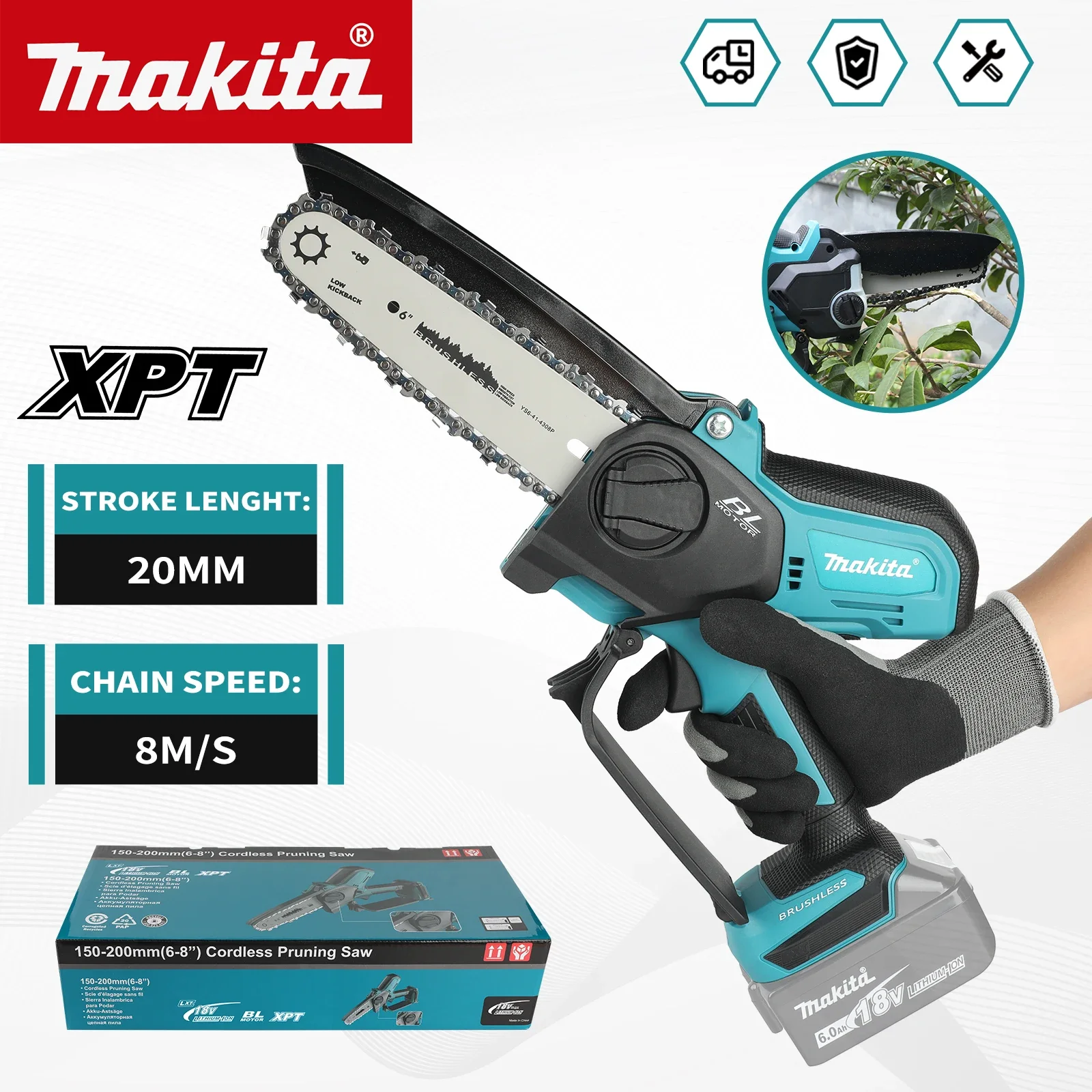 Mini Electric Chainsaw 6 Inch - Makita UC286 6 Inch Chain Saw
