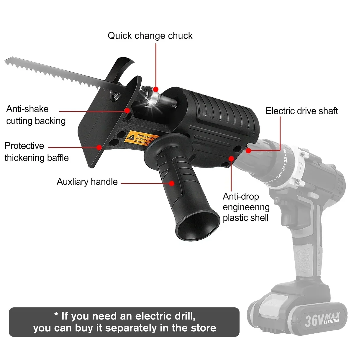 Portable Reciprocating Saw Ada - Reciprocating Saw Attachment Drill ulasan dan harga