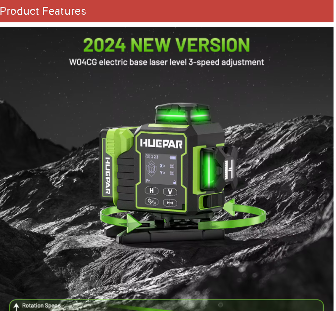 2026 Huepar W04CG Green Lasers - Laser Level 16 Lines 4D Green ulasan dan harga
