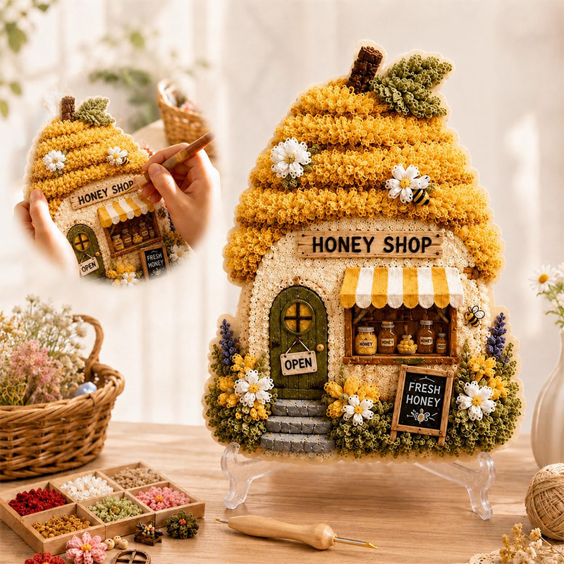 3D Mushroom House Poke Art DIY - Hand Tools ulasan dan harga