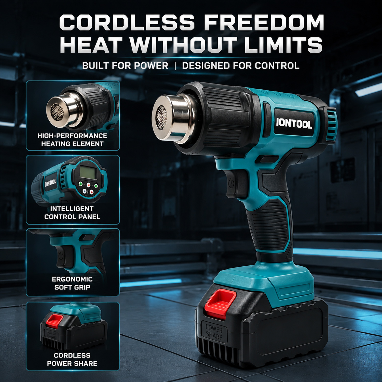 IONTOOL 550℃ 250/500LPM Cordle - Cordless Heat Gun For Shrink Tubing ulasan dan harga