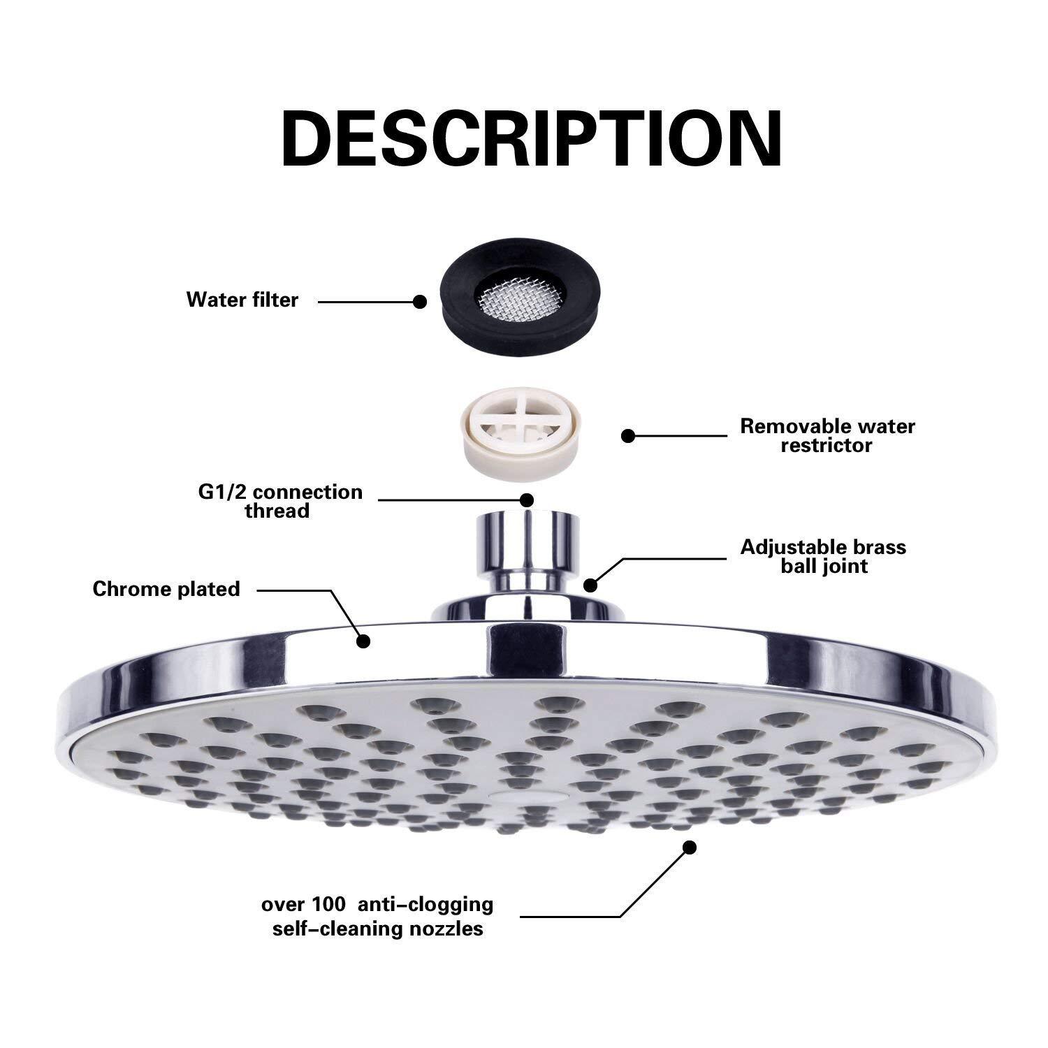 Rainfall Shower Head Big Panel - Plumbing ulasan dan harga