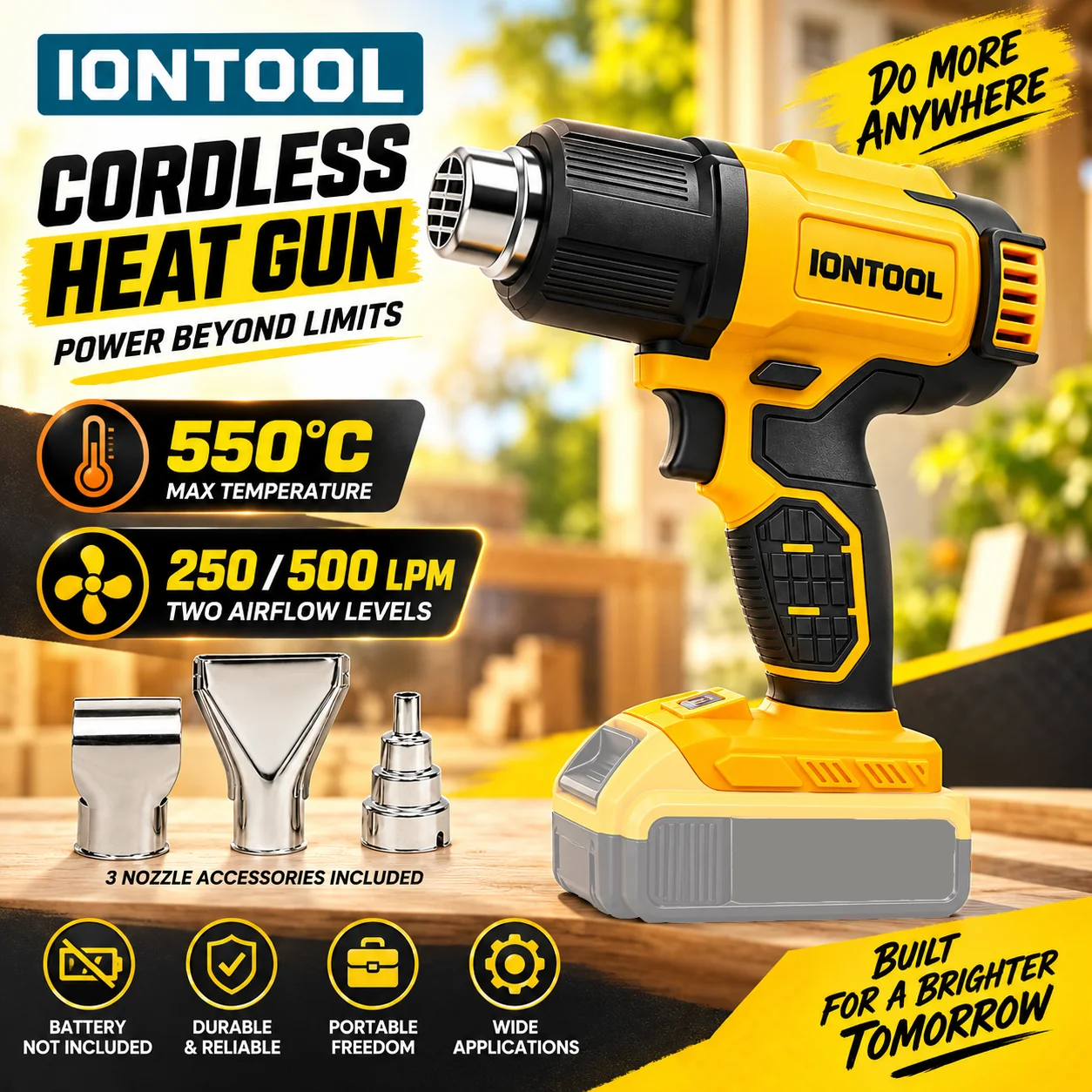 IONTOOL Cordless Heat Gun 550℃ - Cordless Heat Gun For Shrink Tubing ulasan dan harga