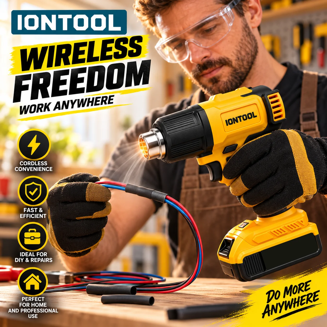 IONTOOL Cordless Heat Gun 550℃ - Cordless Heat Gun For Shrink Tubing ulasan dan harga