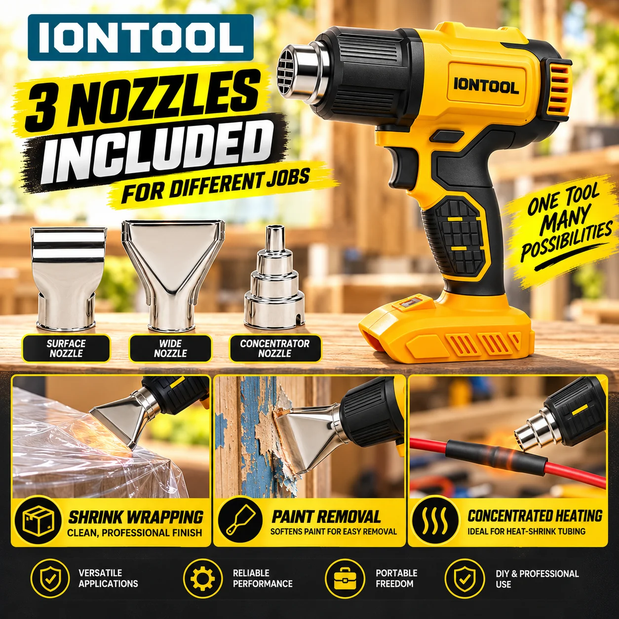 IONTOOL Cordless Heat Gun 550℃ - Cordless Heat Gun For Shrink Tubing ulasan dan harga