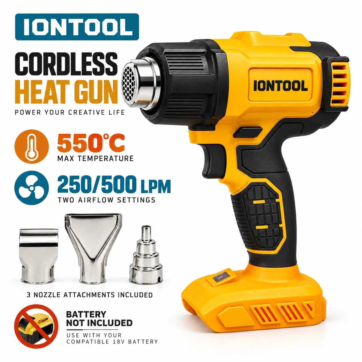 IONTOOL Brushless Cordless Hea - Cordless Heat Gun For Shrink Tubing ulasan dan harga