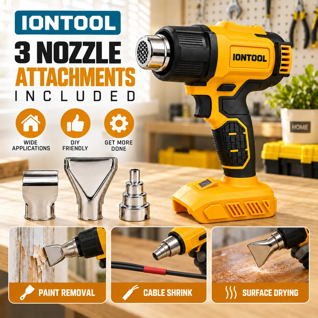 IONTOOL Brushless Cordless Hea - Cordless Heat Gun For Shrink Tubing ulasan dan harga